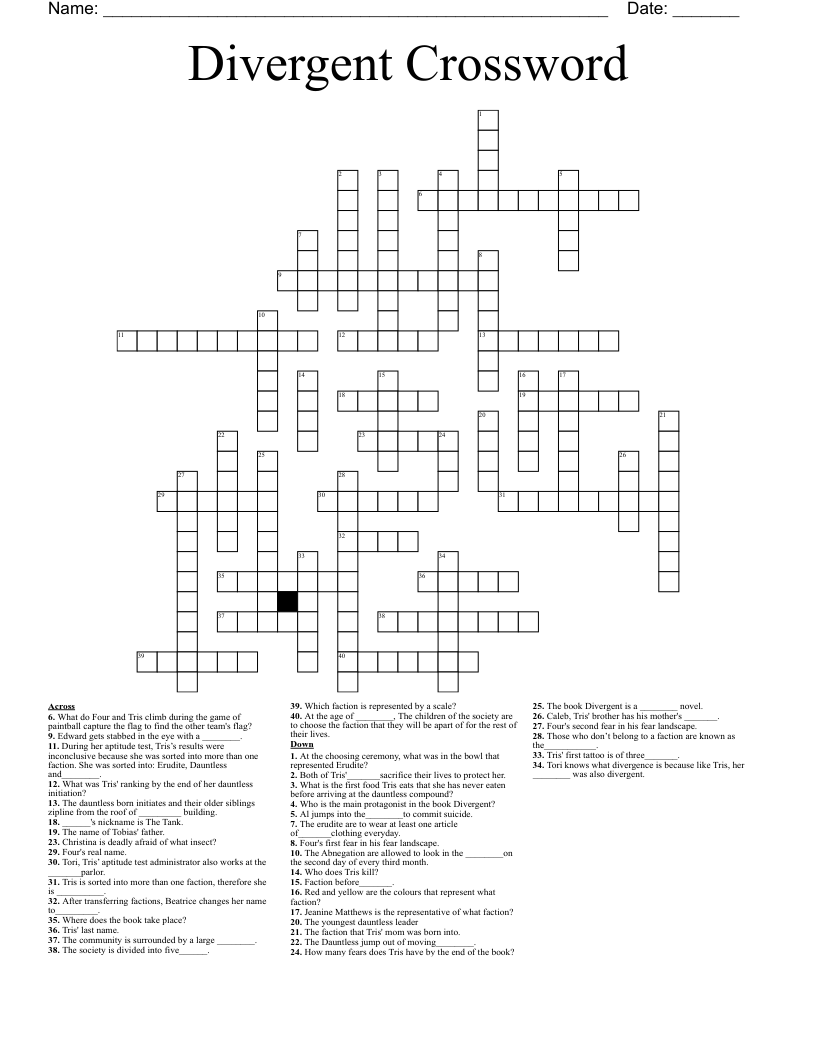 Divergent Crossword
