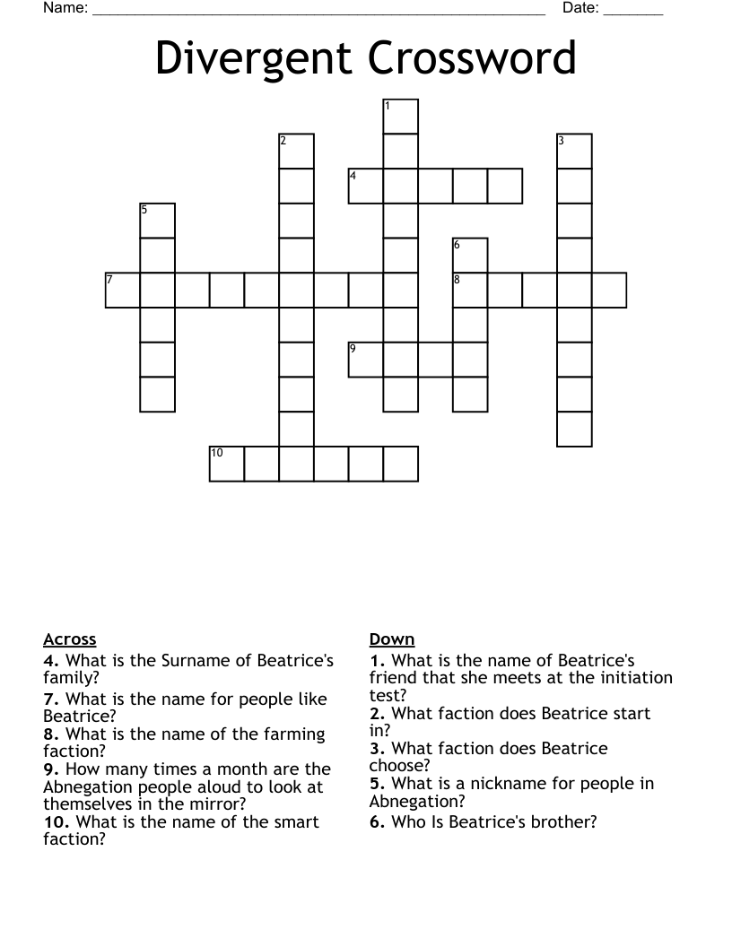 Divergent Crossword
