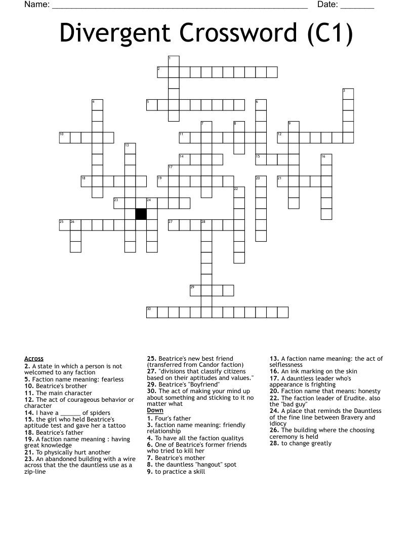 Divergent Crossword (C1)