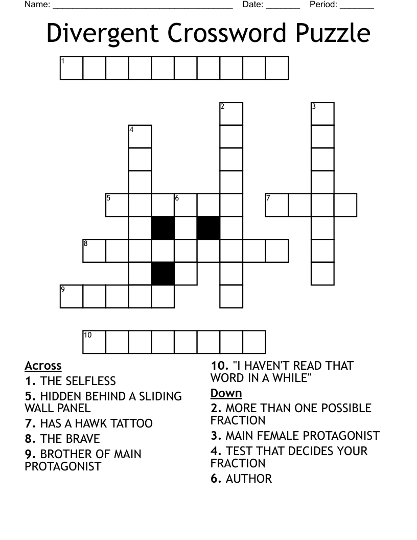 Divergent Crossword Puzzle