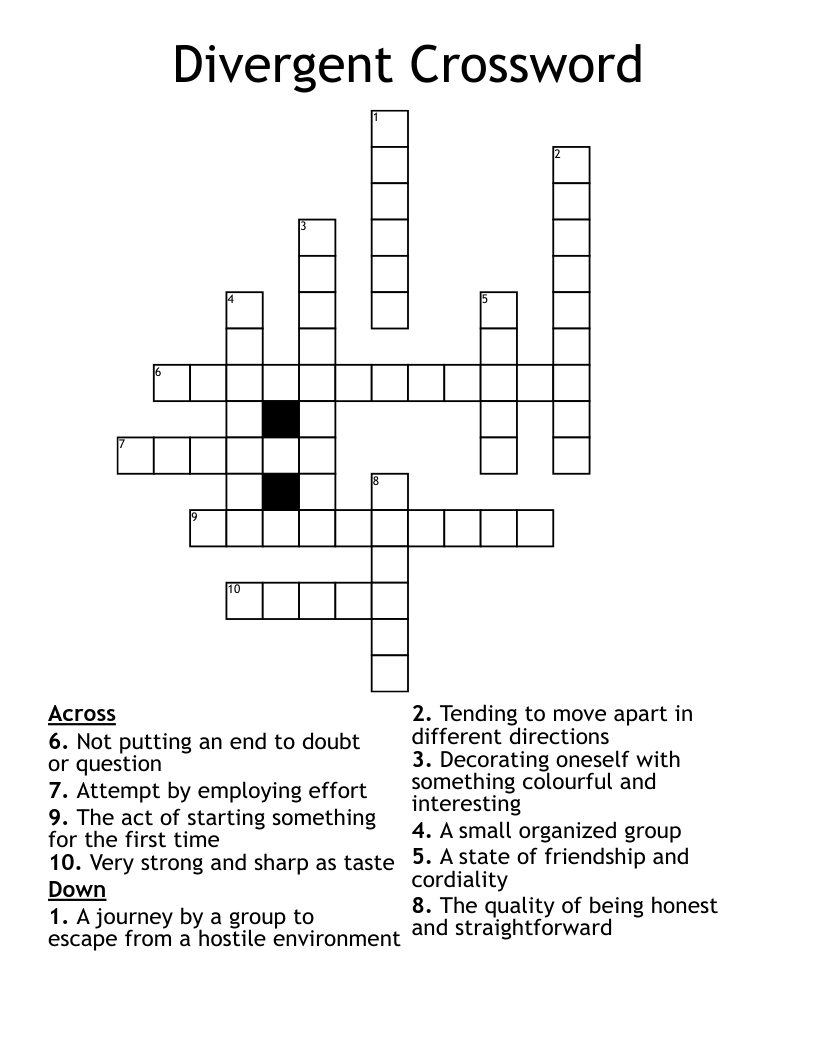 Divergent Crossword 