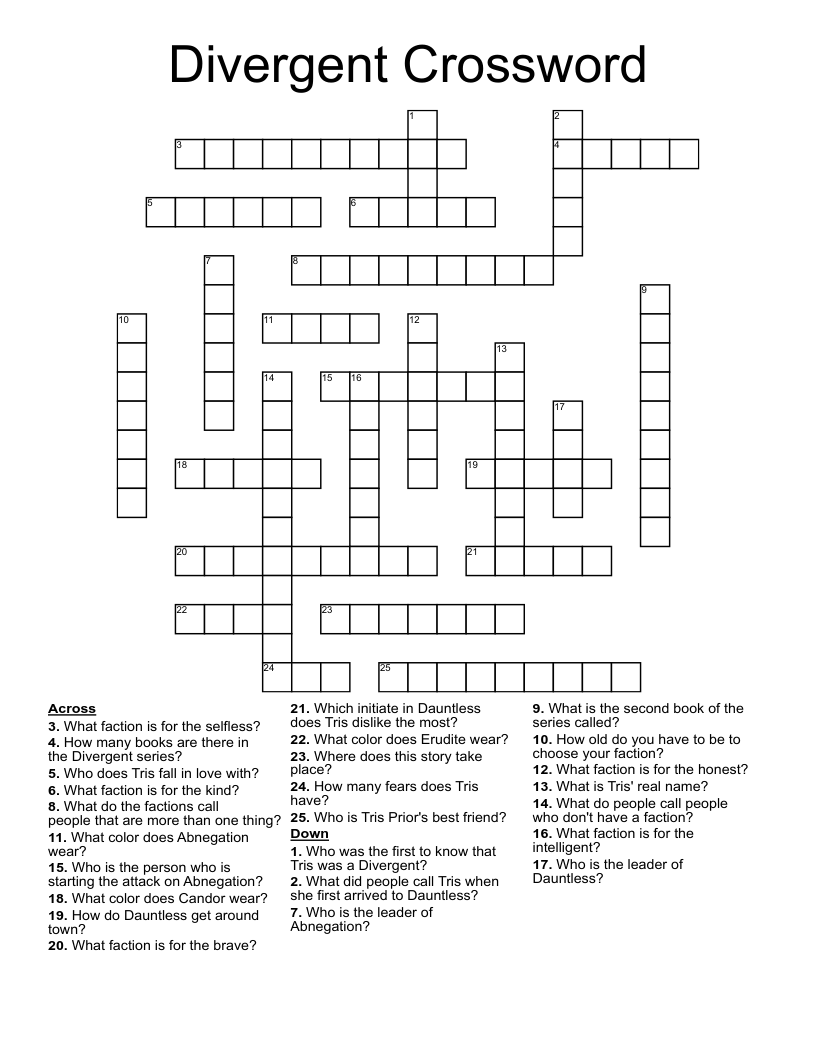 Divergent Crossword 