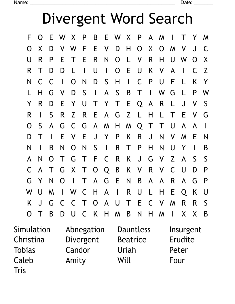 Divergent Word Search