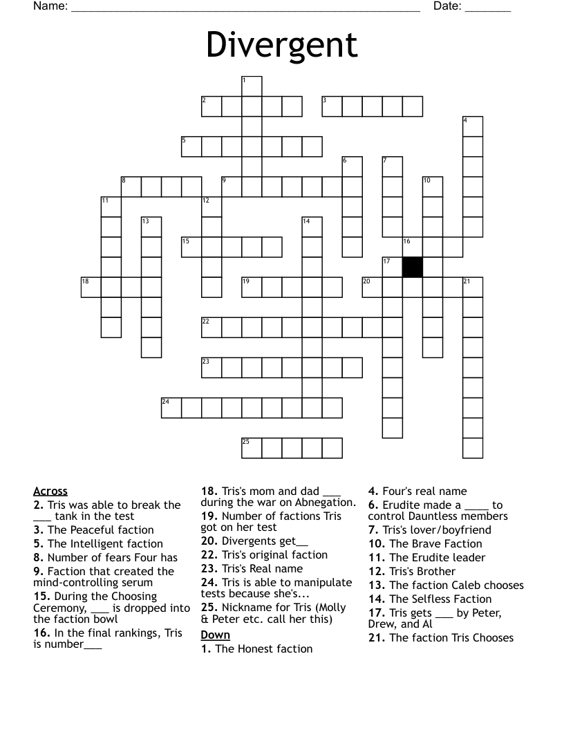 Divergent  Crossword
