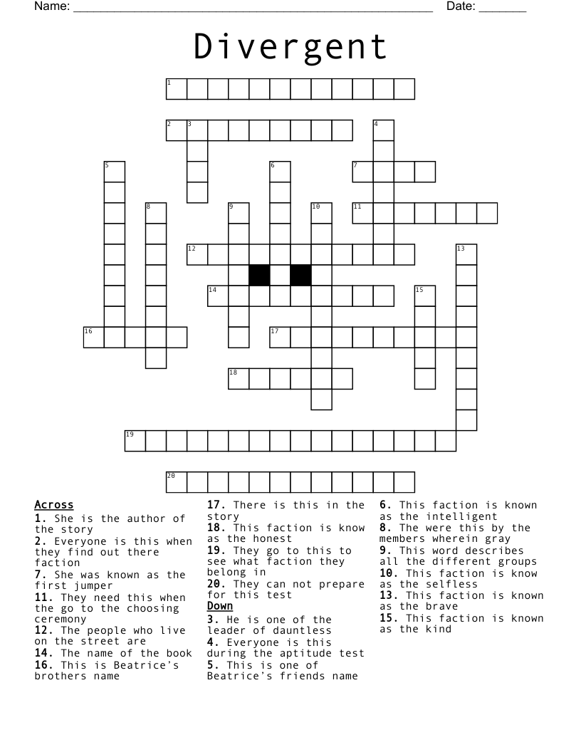 Divergent  Crossword