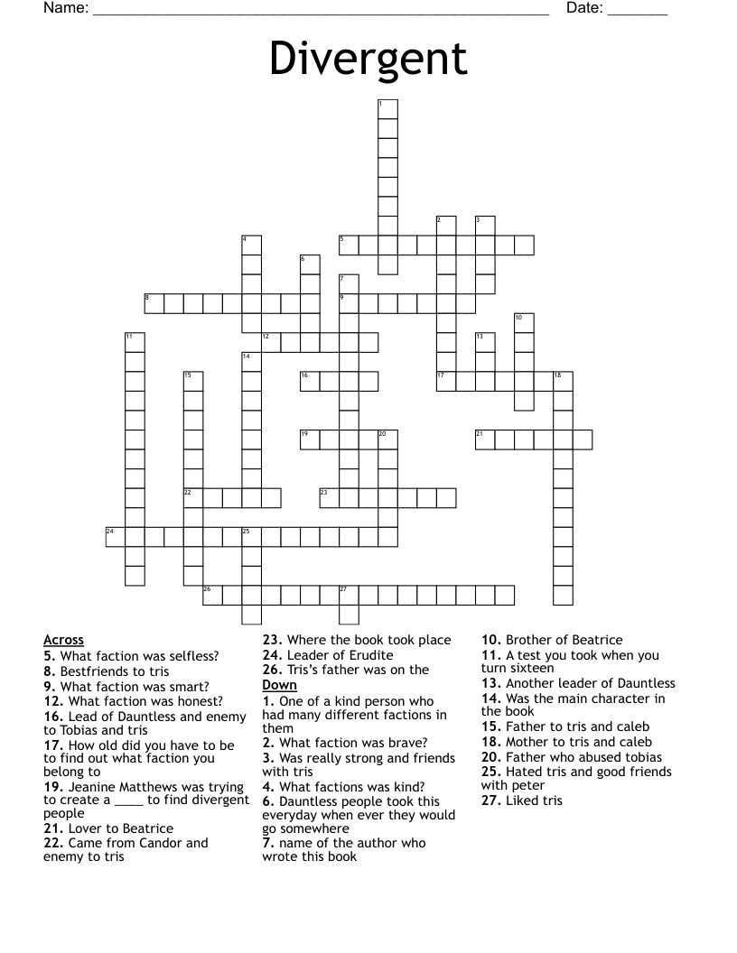 Divergent  Crossword