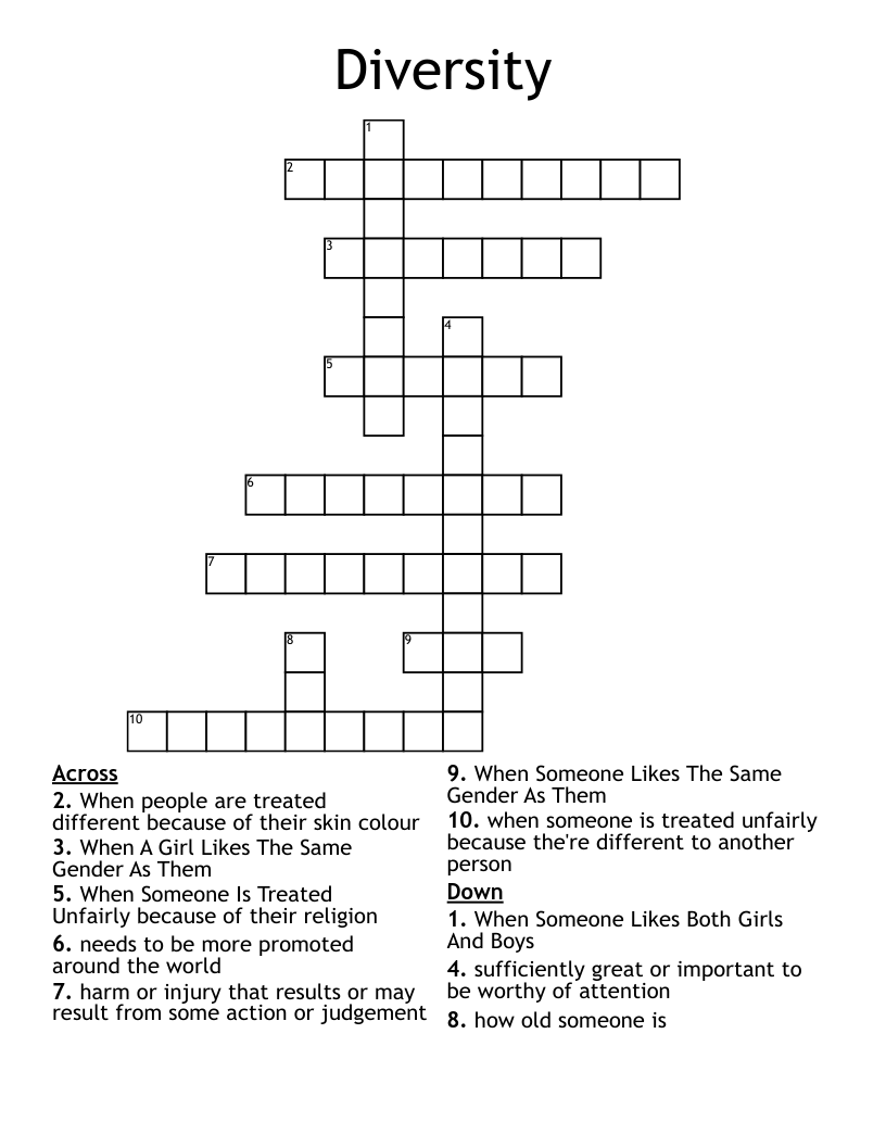 Diversity Crossword