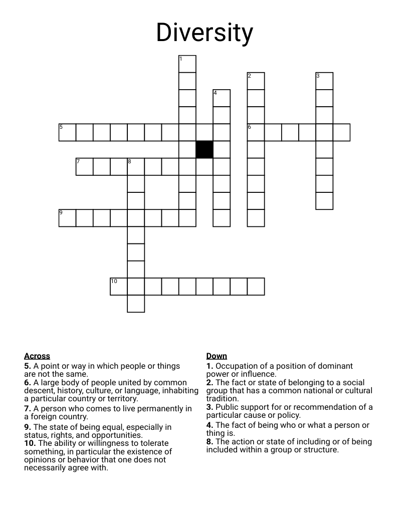Diversity Crossword