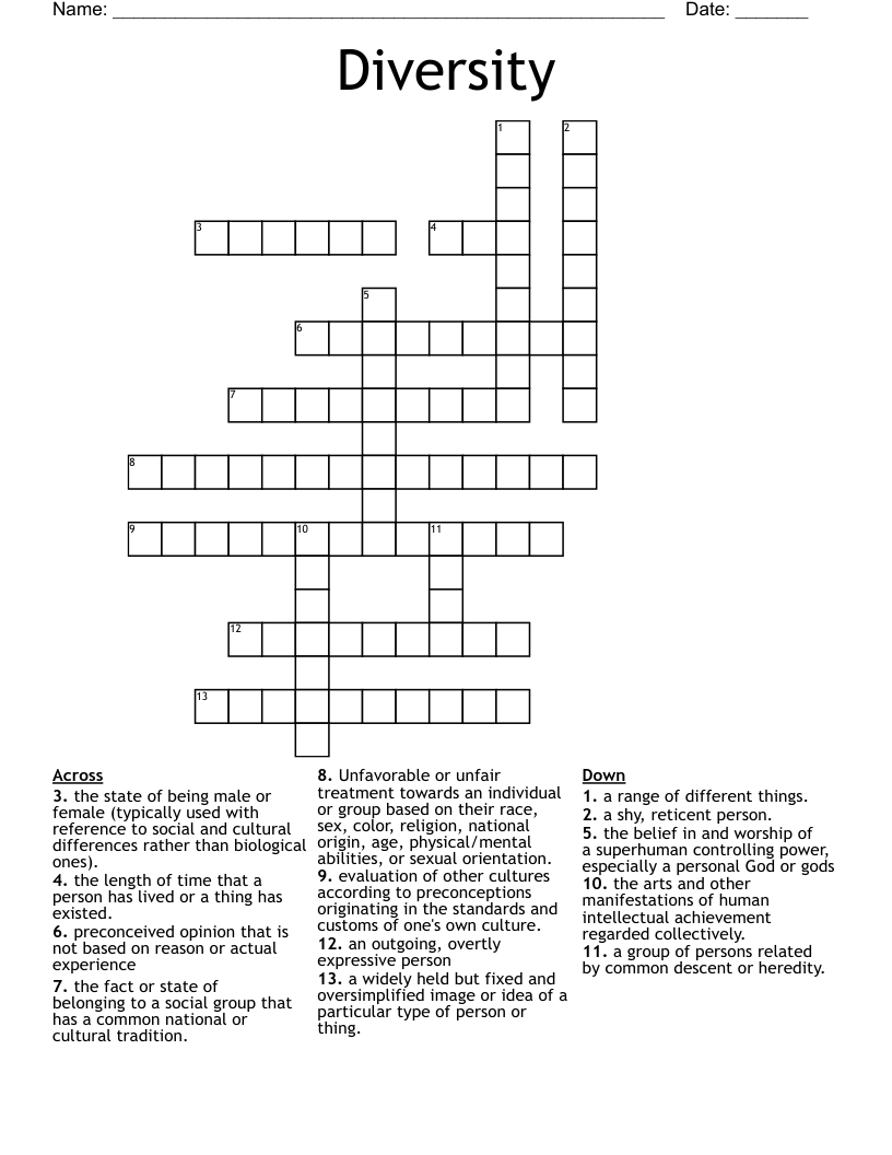 Diversity Crossword