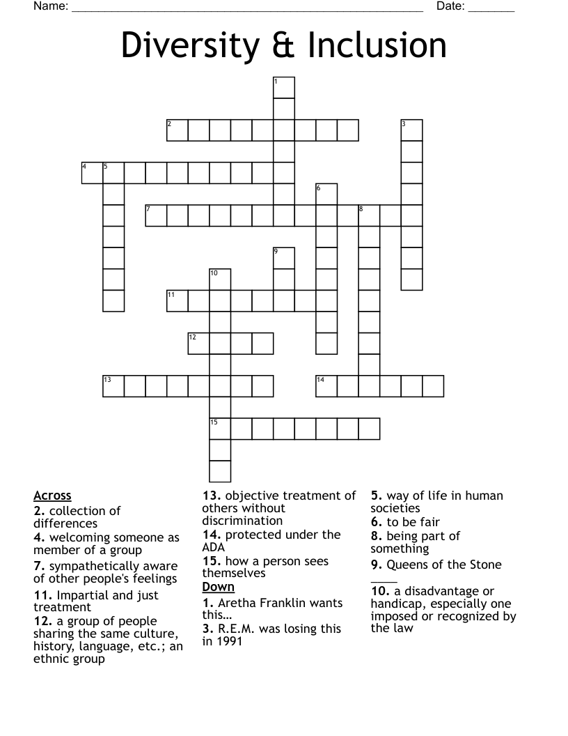 Diversity & Inclusion Crossword