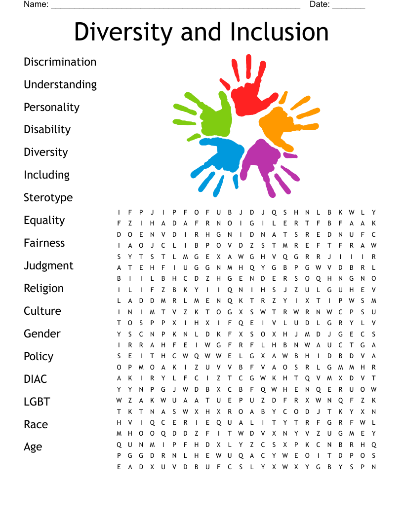 Diversity and Inclusion Word Search