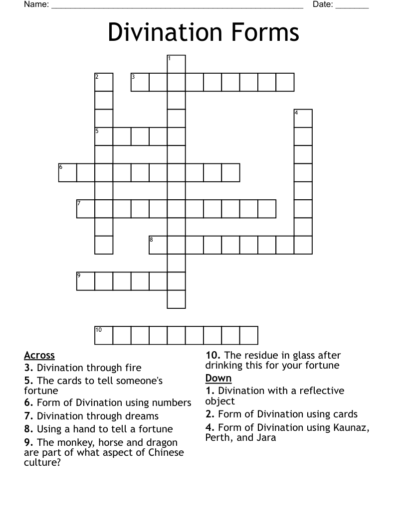 Divination Forms Crossword