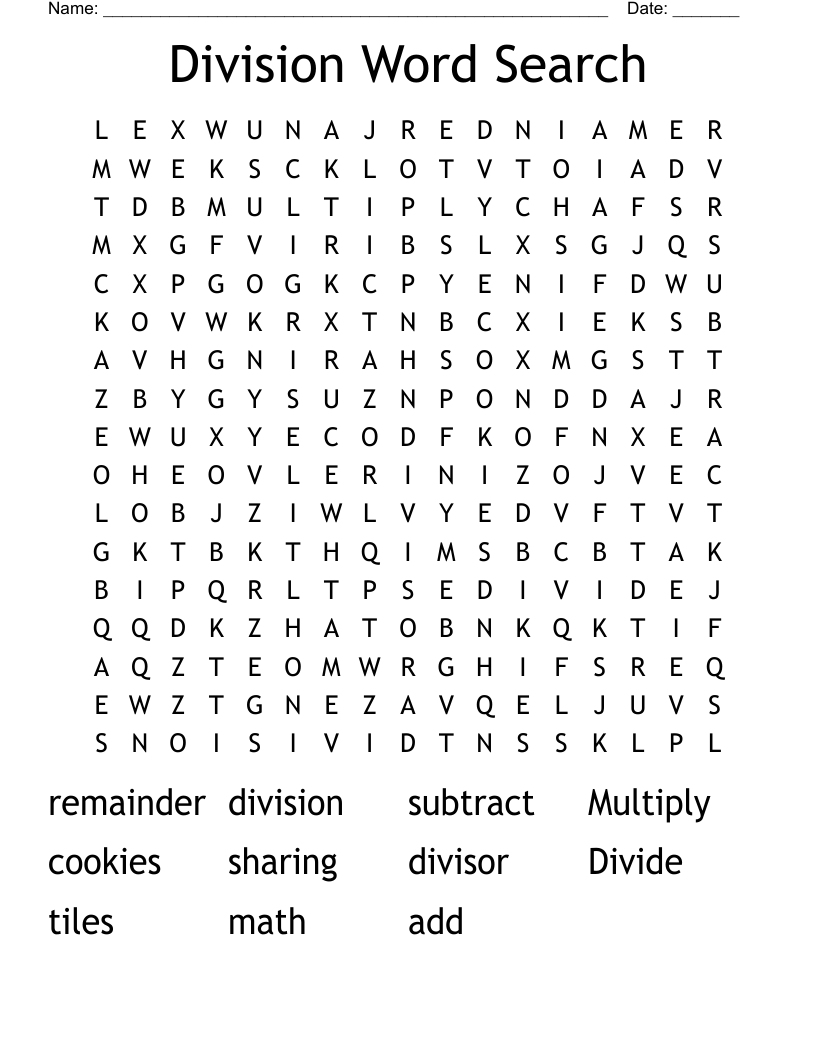 Division Word Search