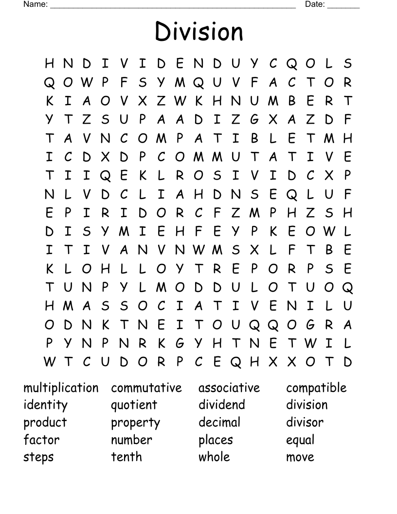 Division  Word Search