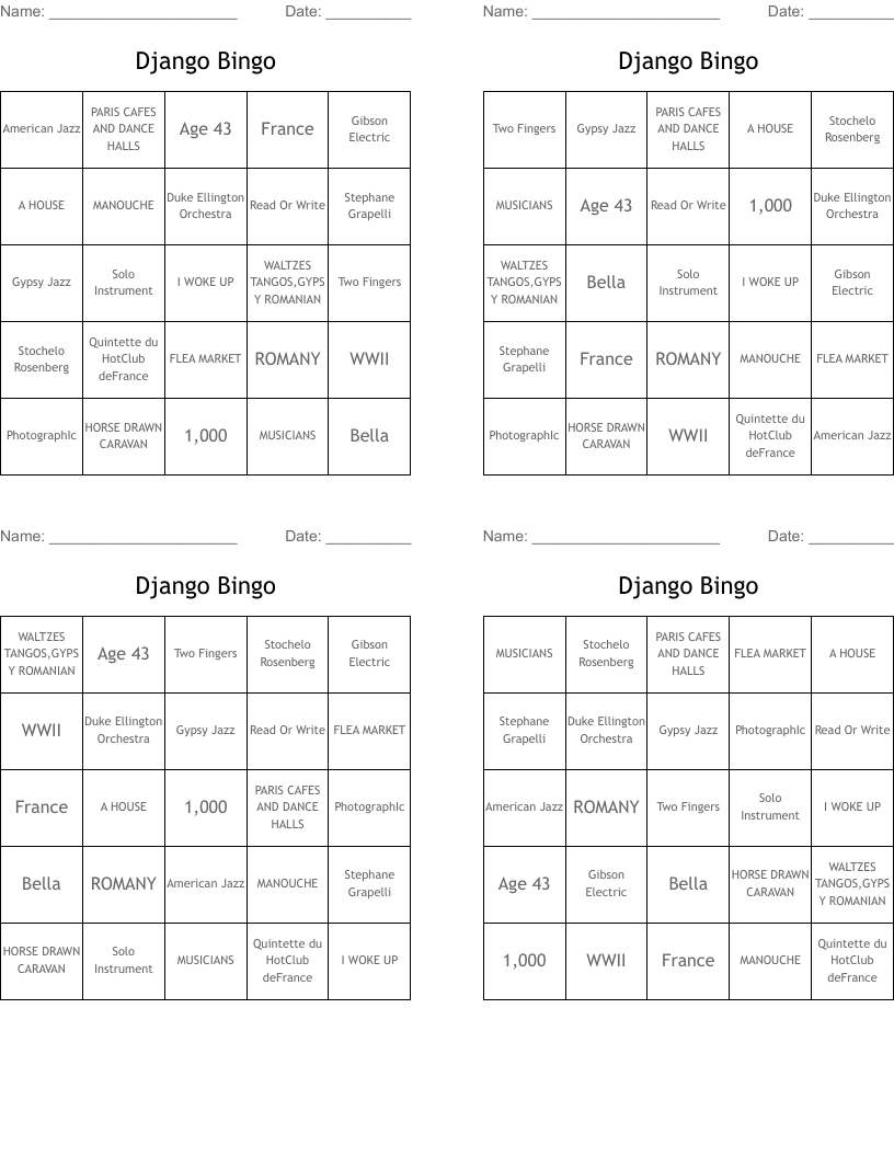 Django Bingo