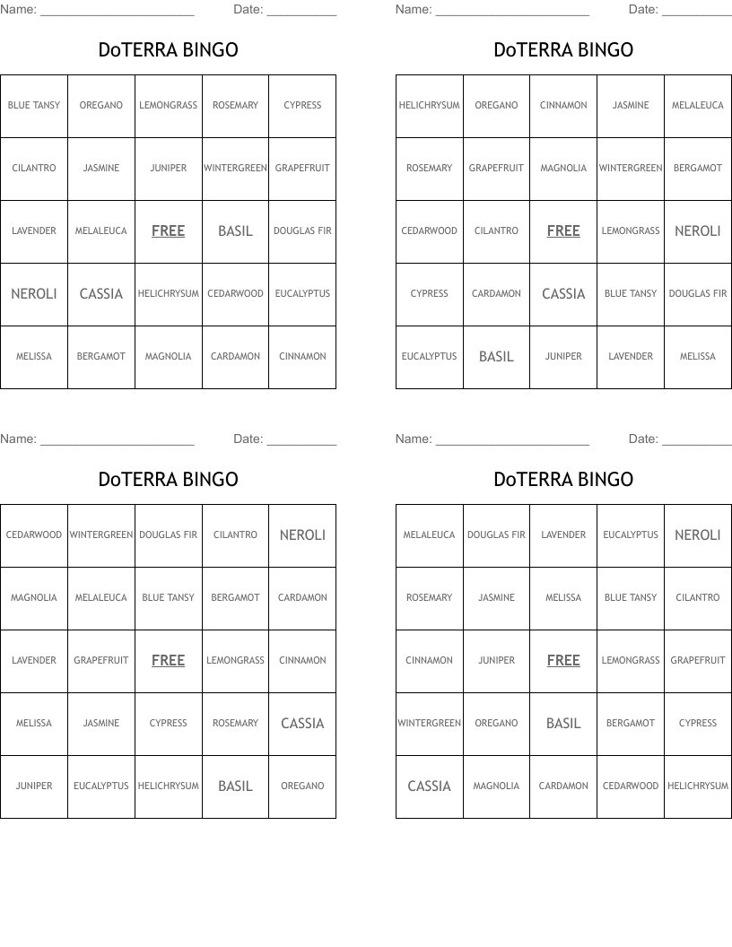 DoTERRA BINGO