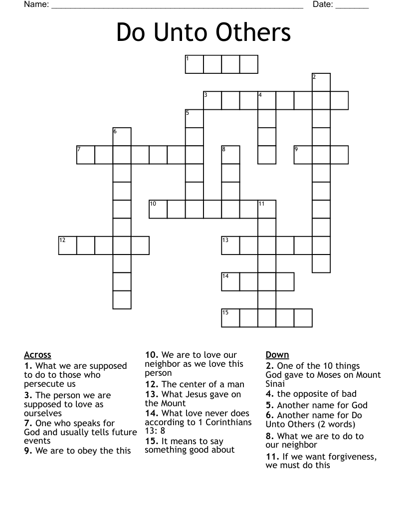 Do Unto Others Crossword