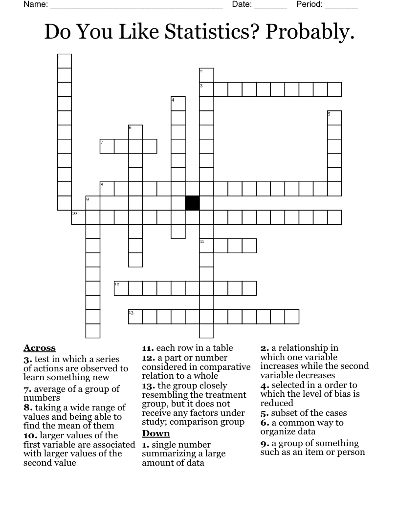 Do You Like Statistics? Probably.  Crossword