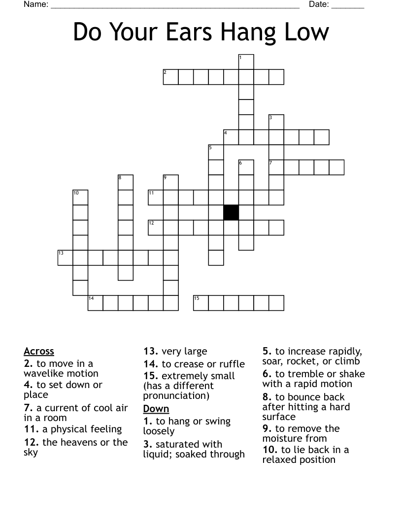 Do Your Ears Hang Low Crossword