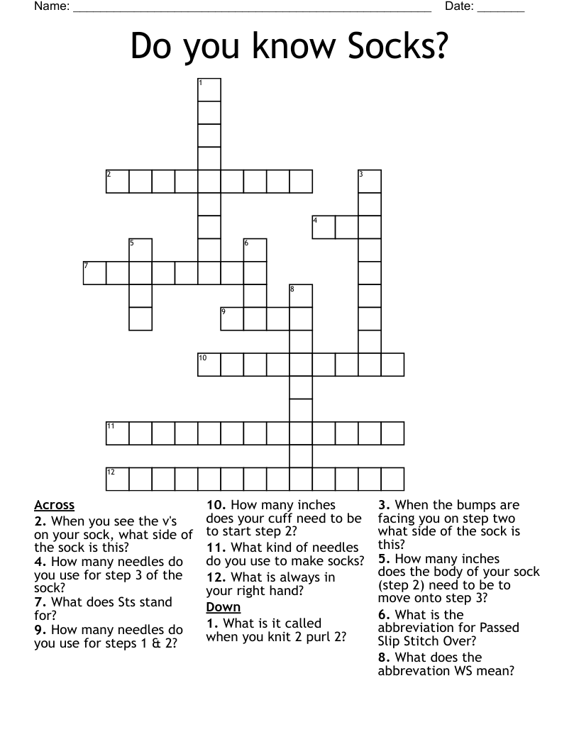 Do you know Socks? Crossword