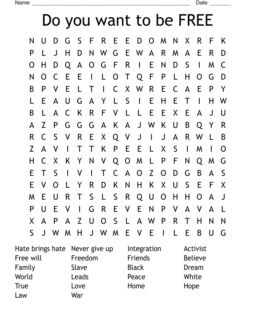 Do you want to be FREE Word Search