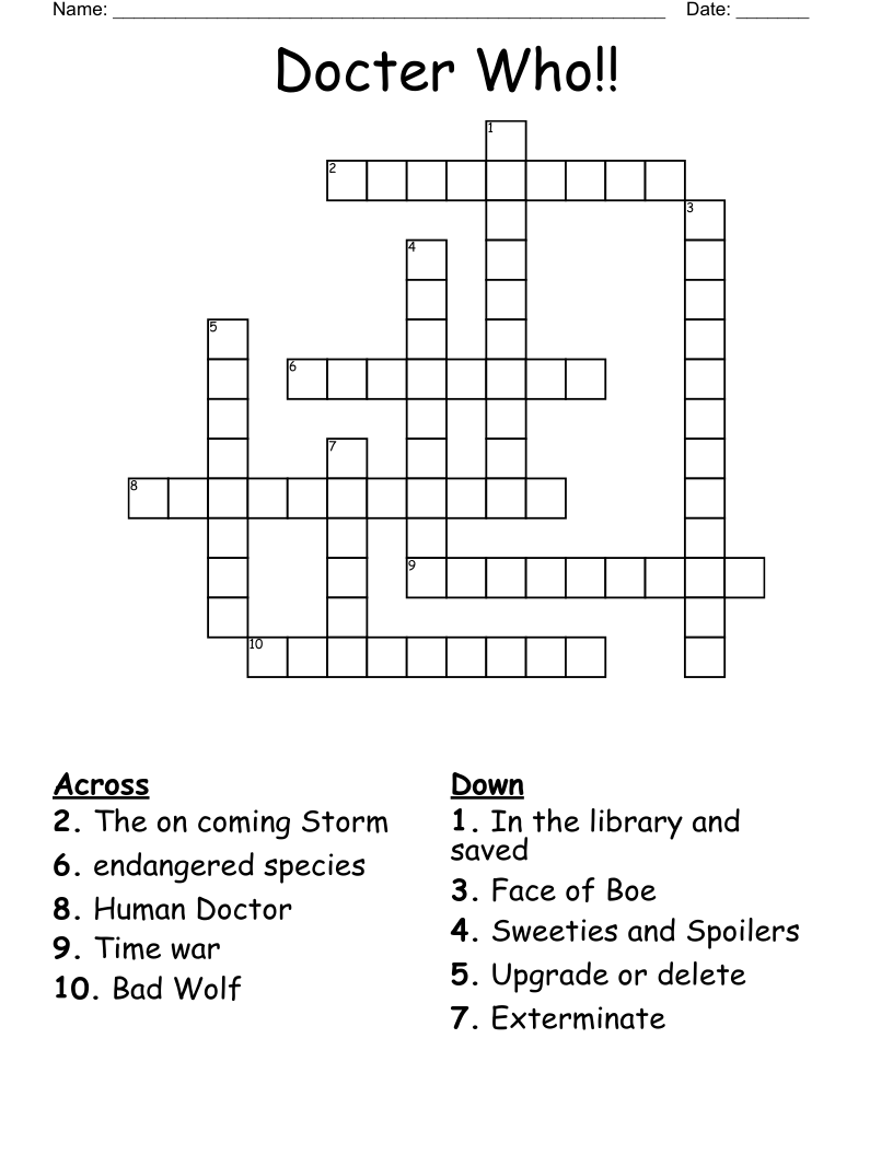 Docter Who!! Crossword