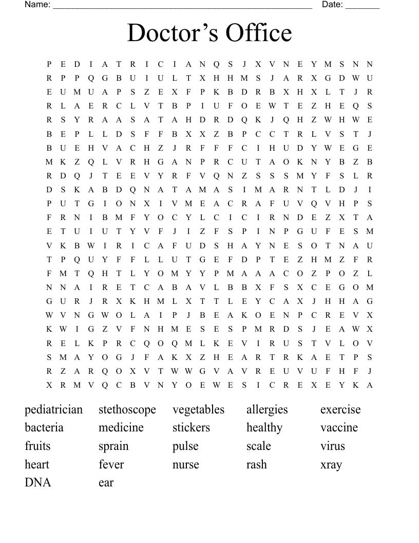 Doctor’s Office  Word Search