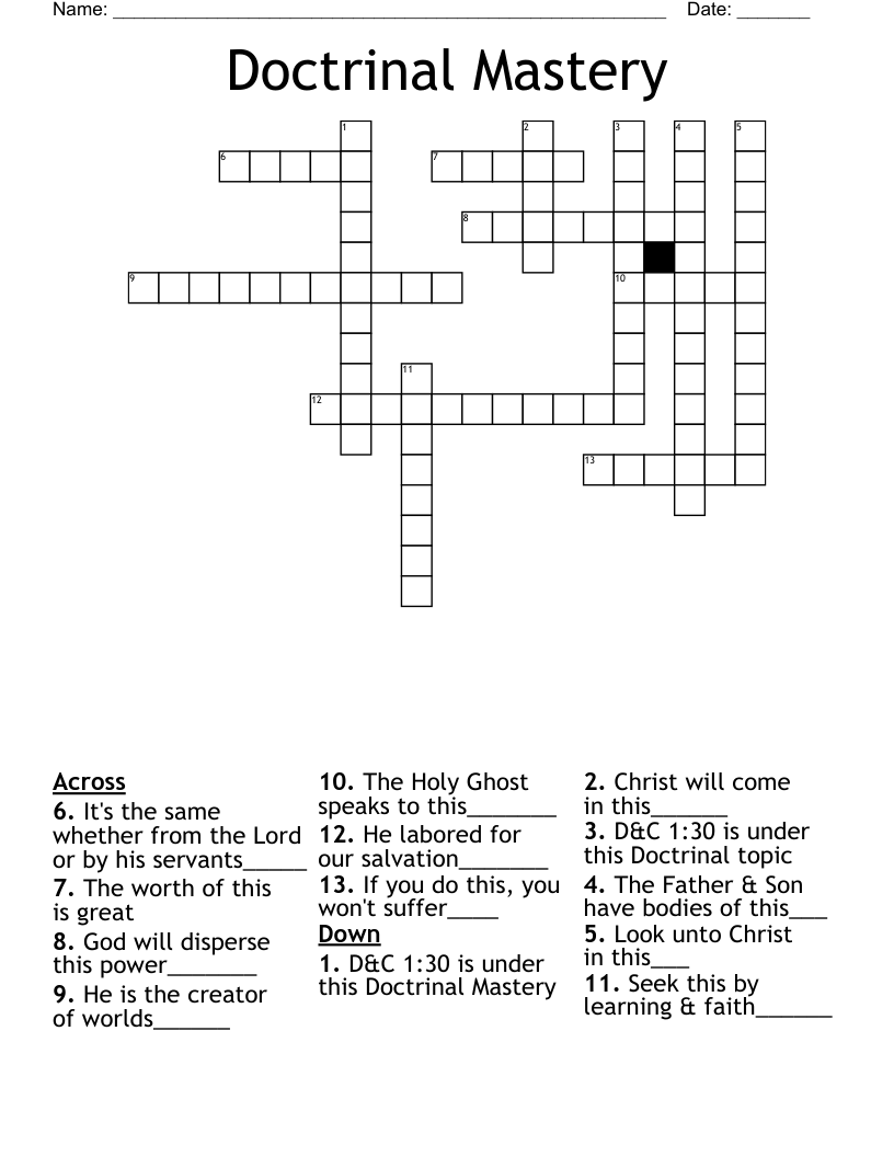 Doctrinal Mastery Crossword