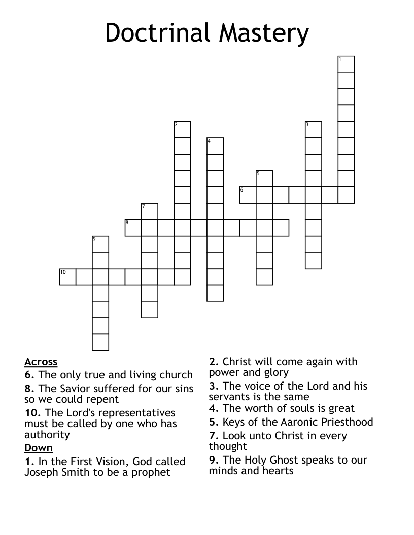 Doctrinal Mastery Crossword
