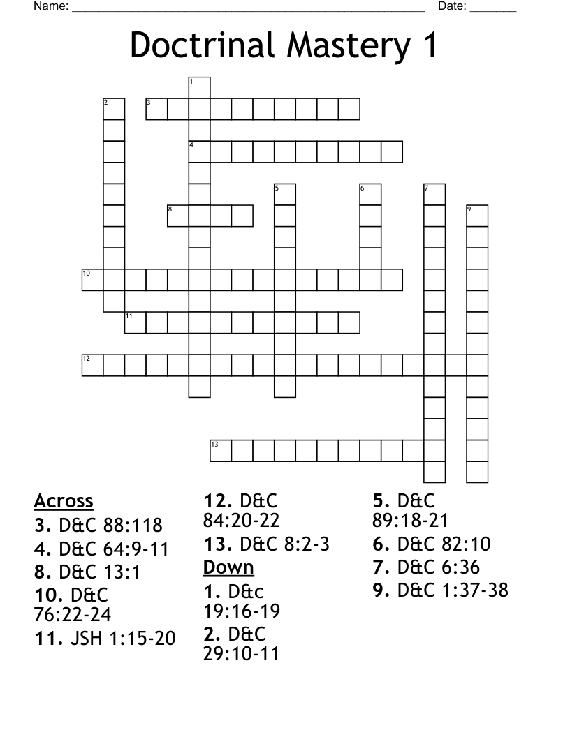 Doctrinal Mastery 1 Crossword