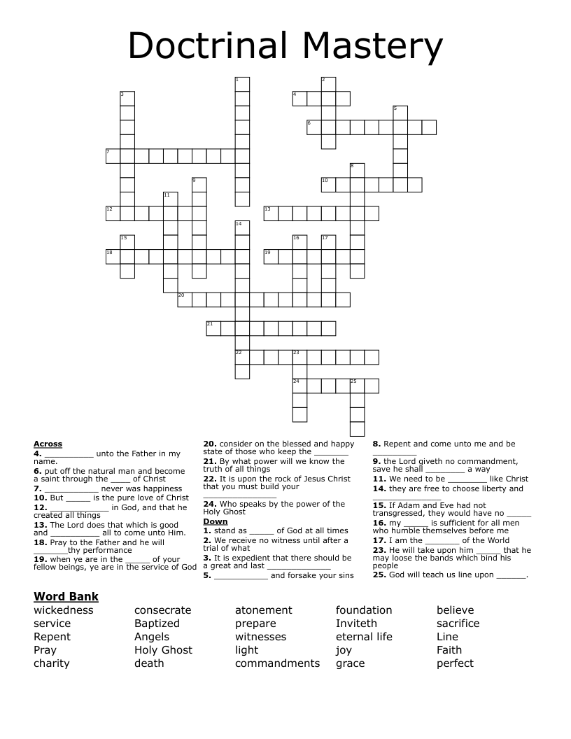 Doctrinal Mastery Crossword