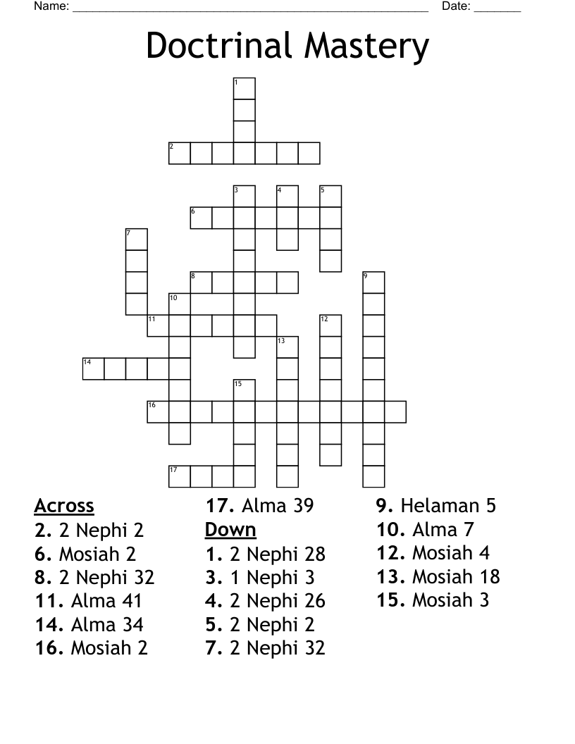 Doctrinal Mastery Crossword