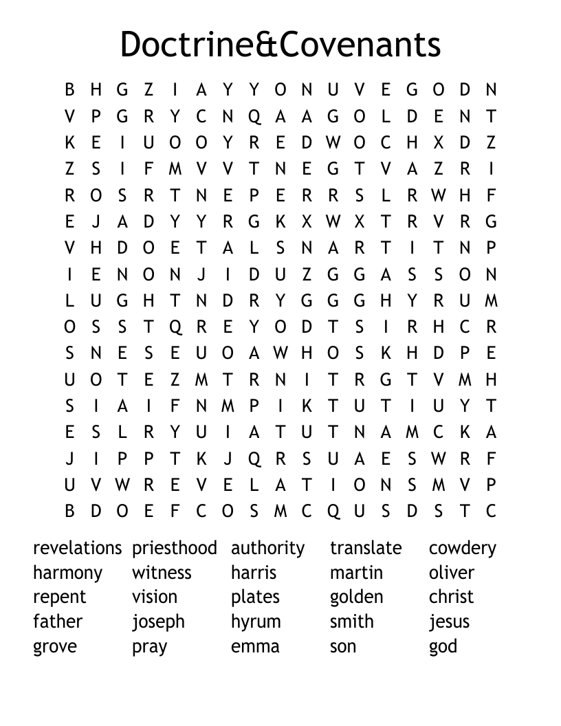 Doctrine&Covenants Word Search