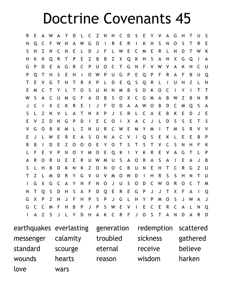 Doctrine Covenants 45 Word Search