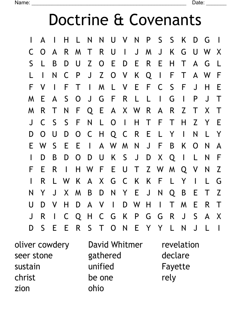 Doctrine & Covenants Word Search