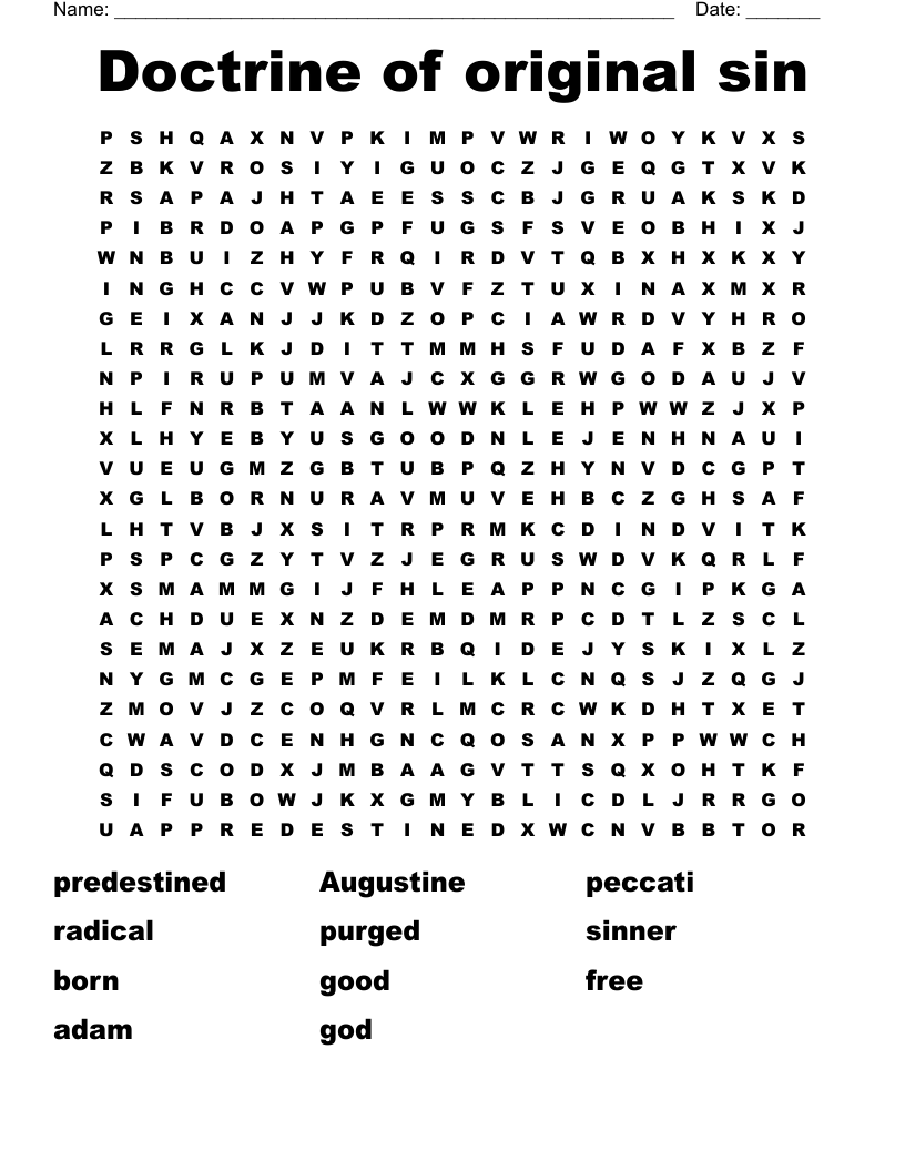 Doctrine of original sin Word Search
