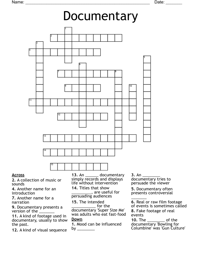 Documentary Crossword