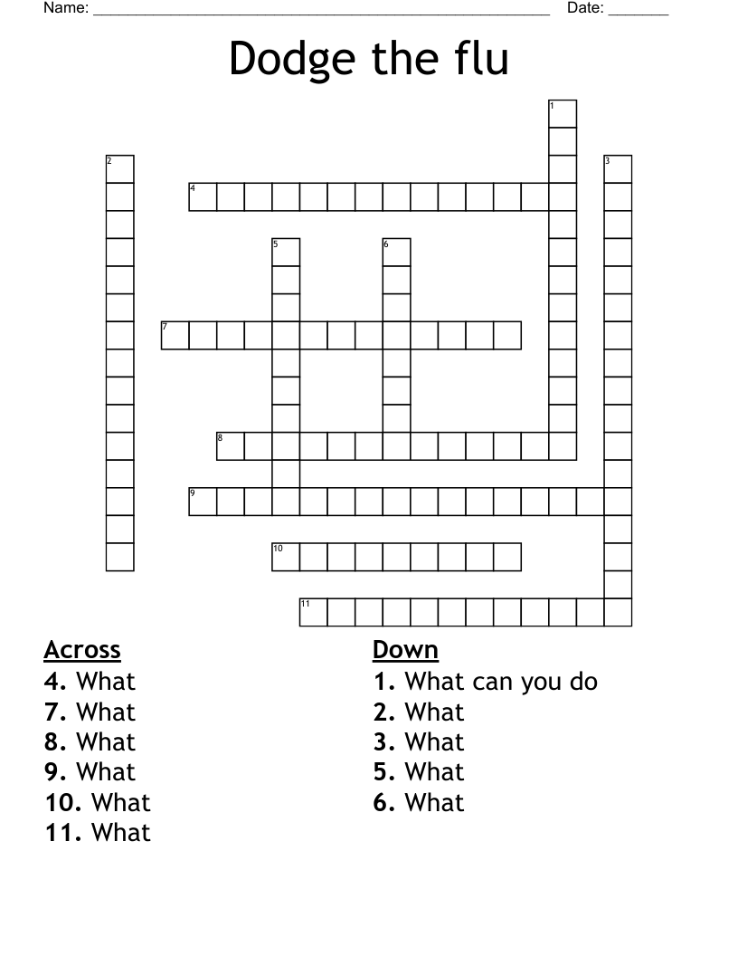 Dodge the flu Crossword