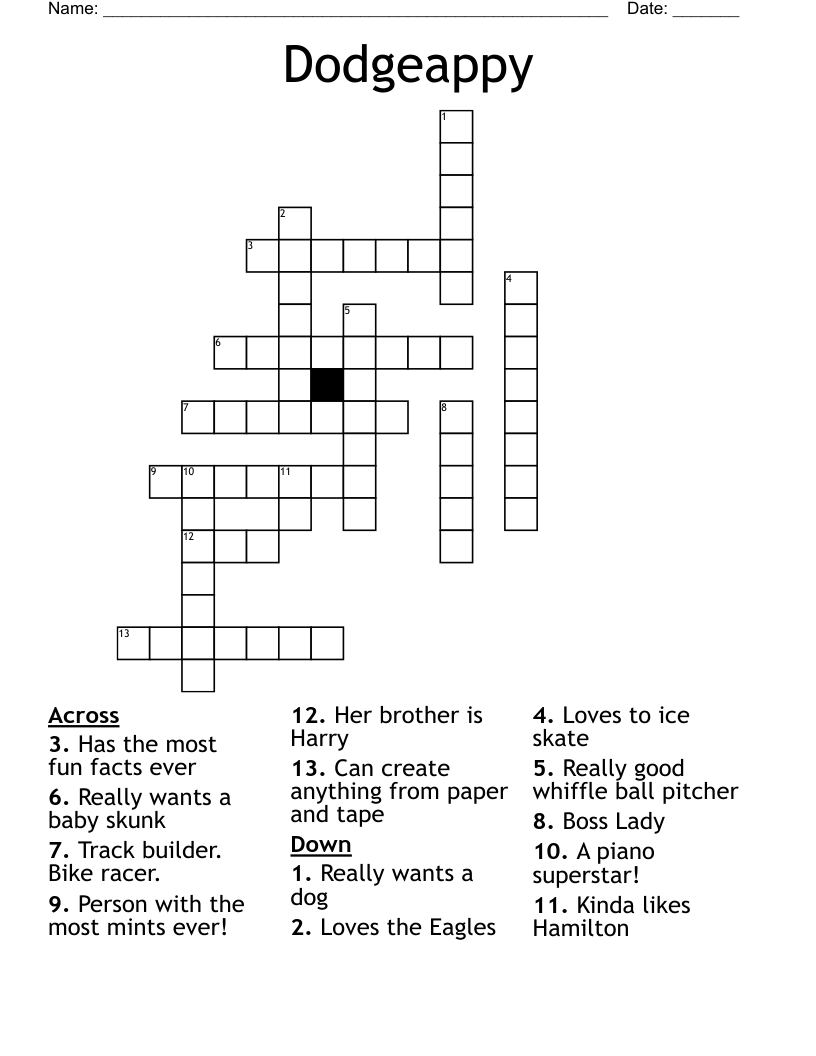 Dodgeappy Crossword
