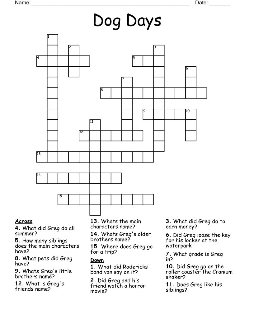 Dog Days Crossword