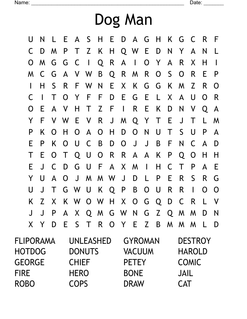 Dog Man Word Search