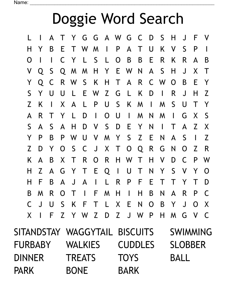 Doggie Word Search
