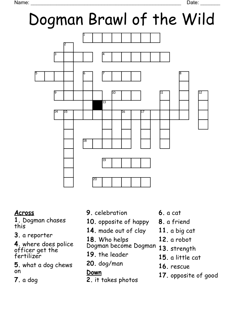 Dogman Brawl of the Wild Crossword