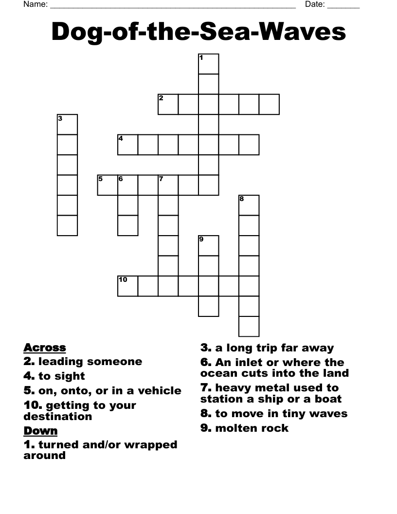Dog-of-the-Sea-Waves Crossword