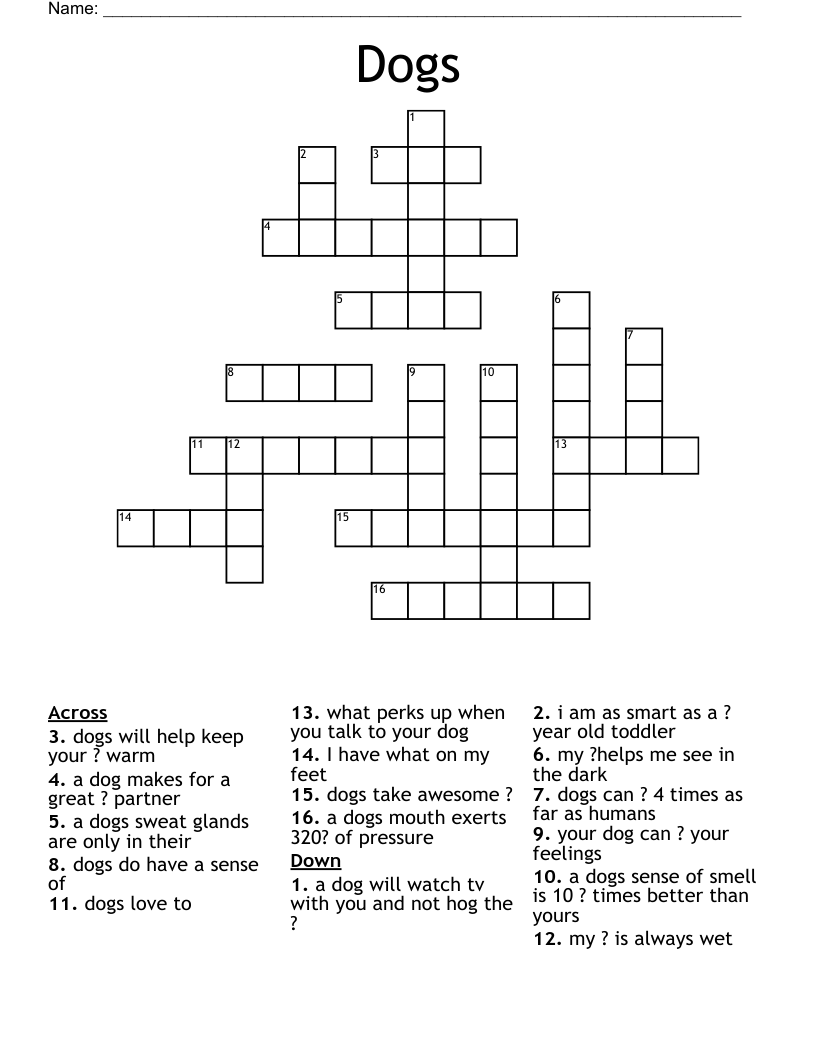 Dogs Crossword