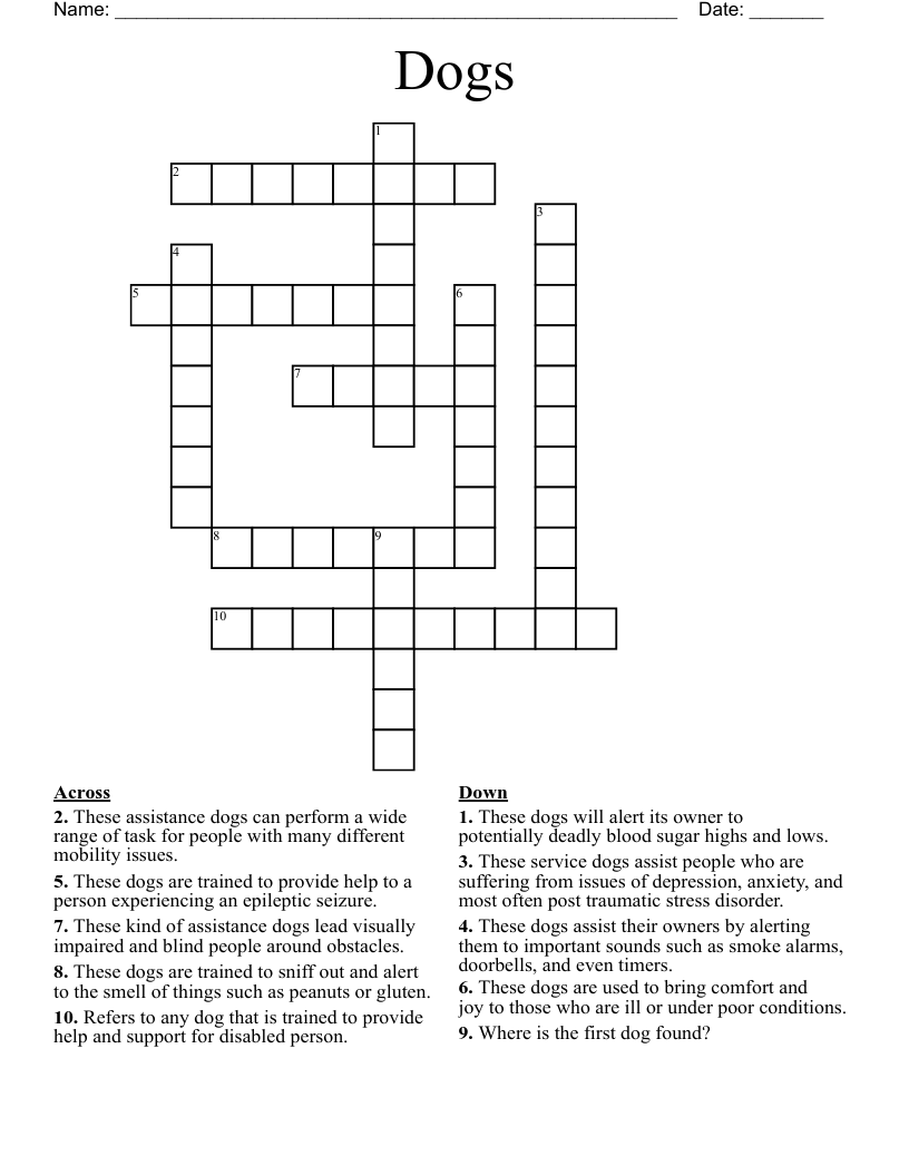 Dogs Crossword