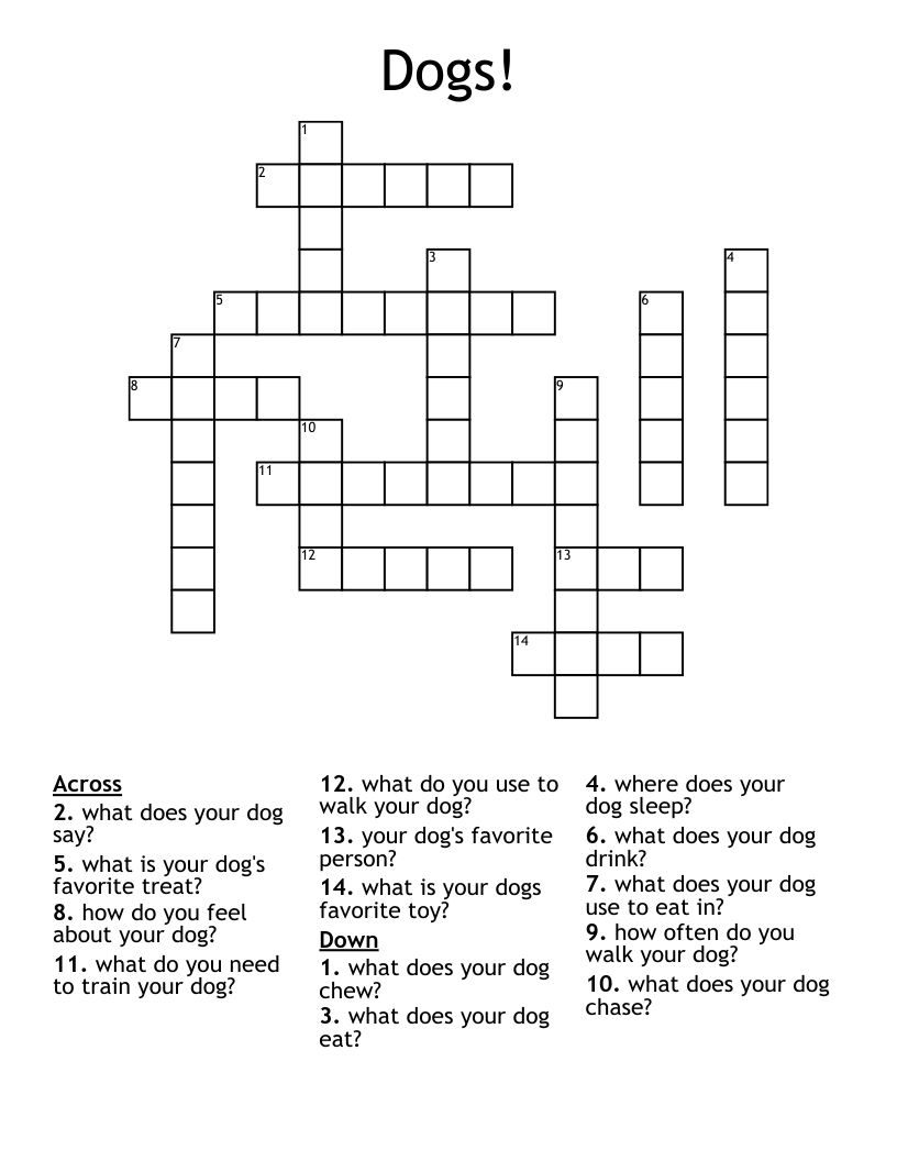 Dogs! Crossword