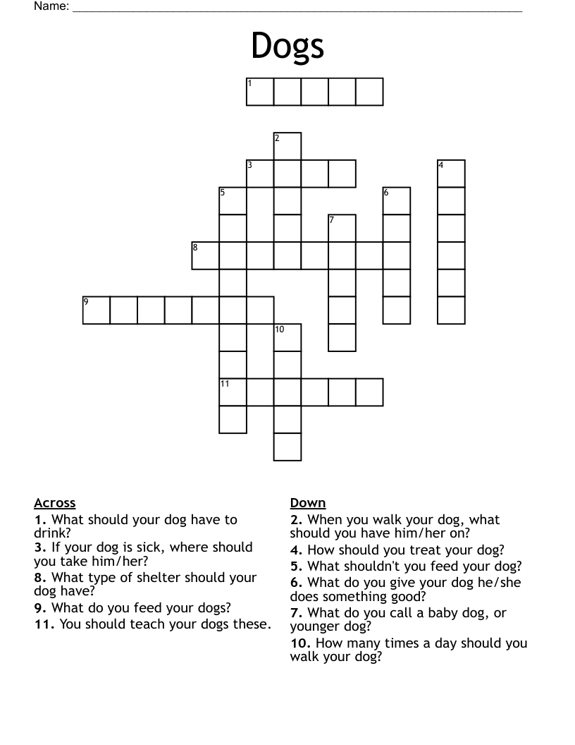 Dogs Crossword