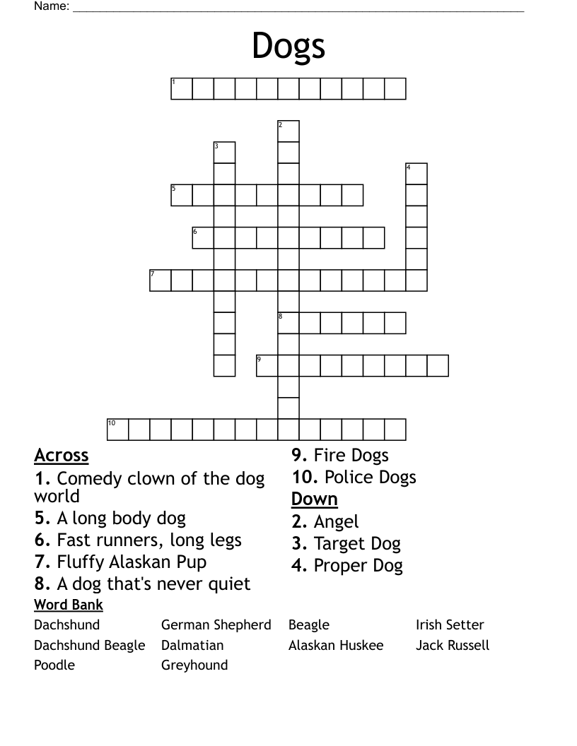 Dogs Crossword