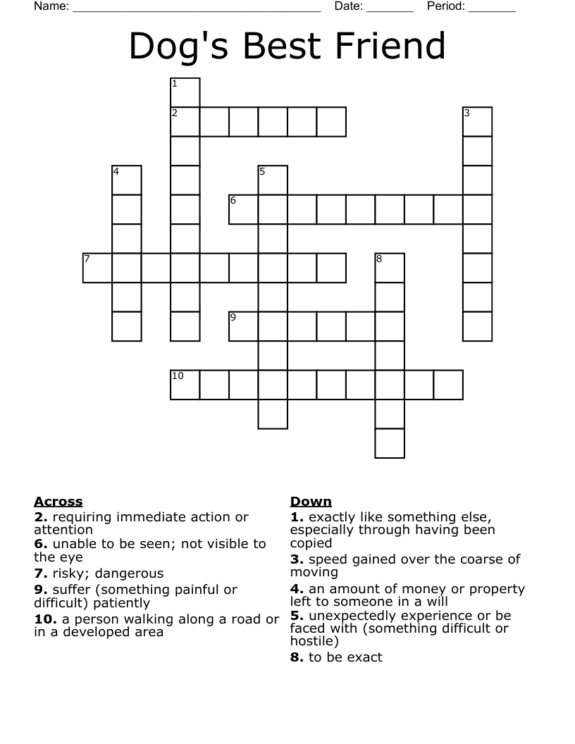 Dog's Best Friend Crossword